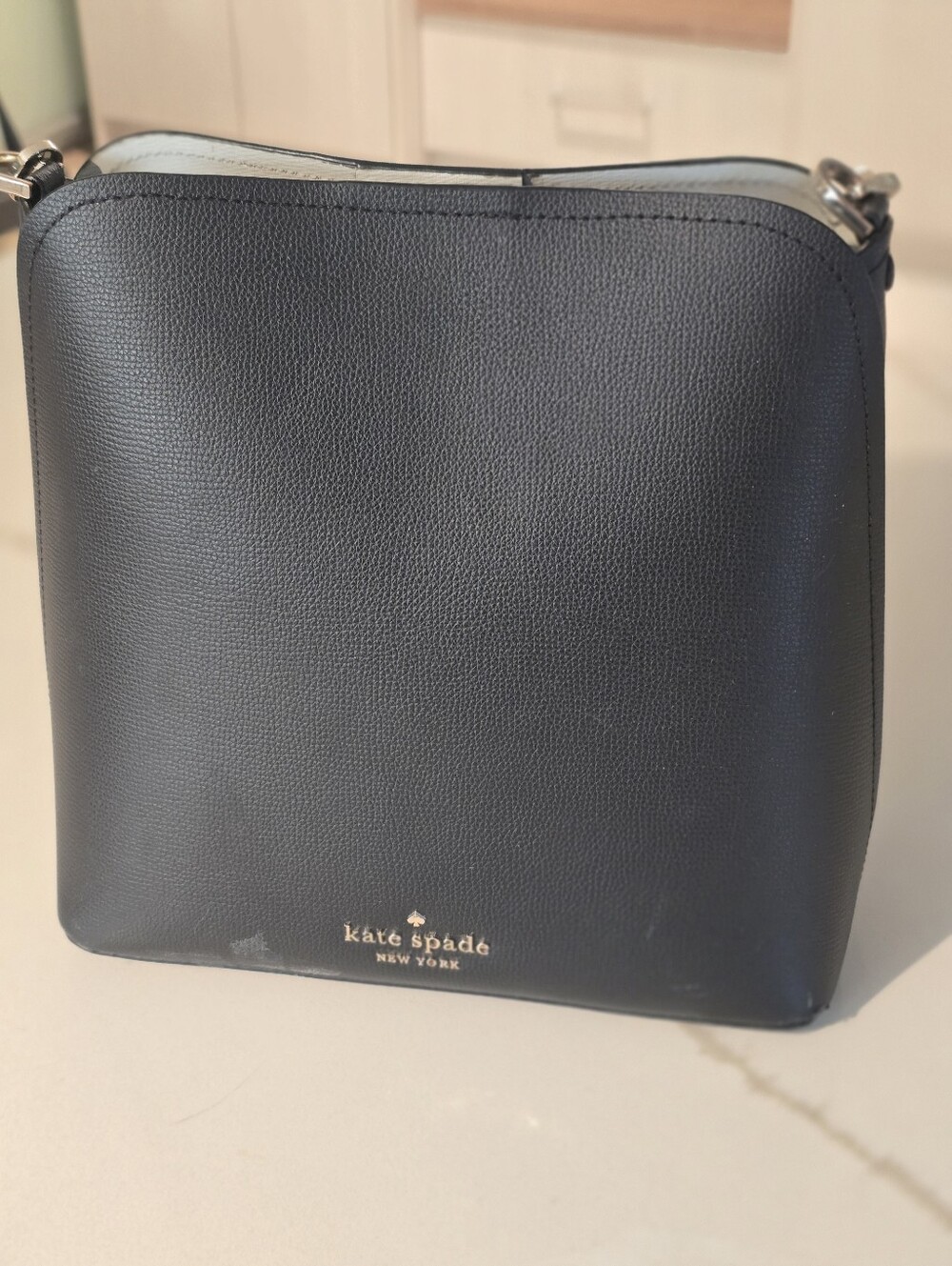 Kate Spade New York Black Pebbled Leather Shoulder Bucket Bag
